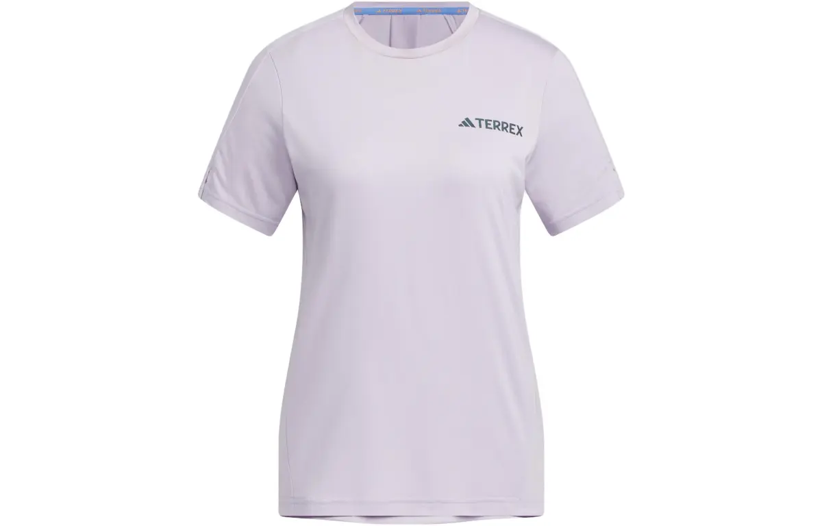 Adidas T-Shirts Women's Silver Crew Neck Moderate Straight Fit