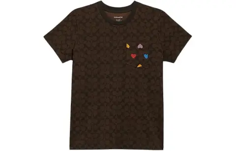 COACH SS24 Regular Sleeve T Shirt Women's Chestnut Umber