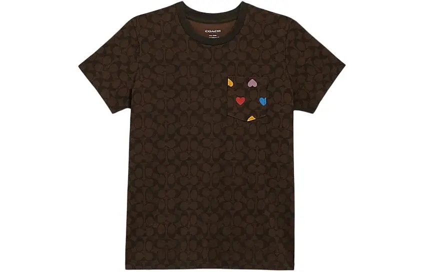 COACH SS24 Regular Sleeve T Shirt Women's Chestnut Umber