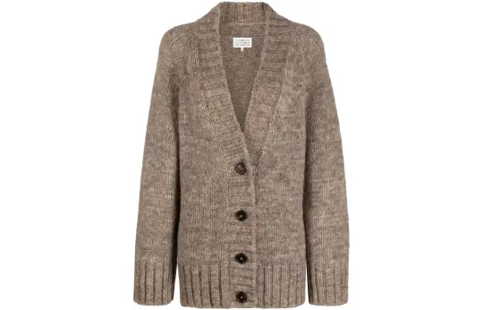 Maison Margiela V Neck Ribbed Knitted Cardigan