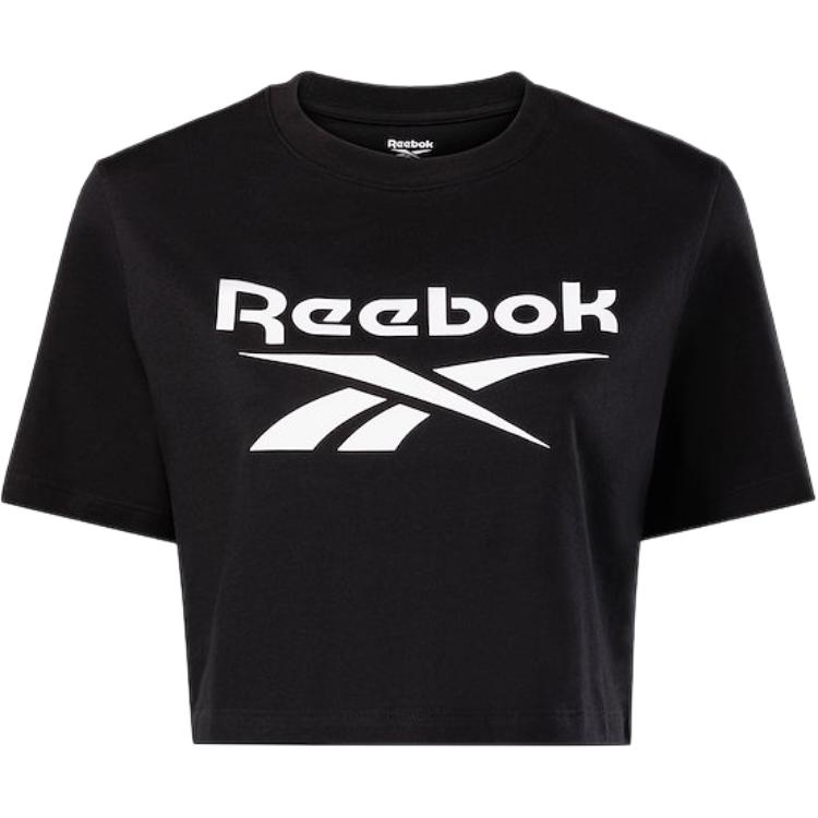 Reebok T Shirts Women's Black Crew Neck Moderate