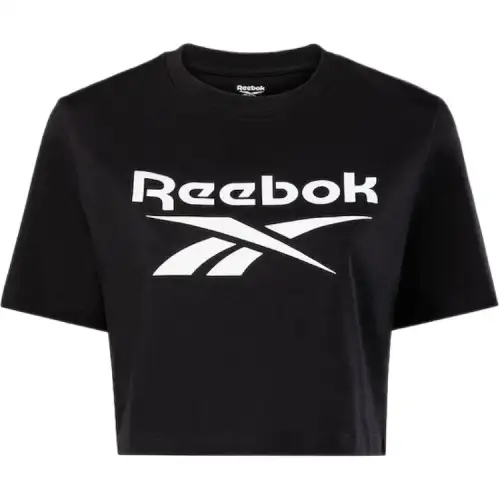 Reebok T Shirts Women's Black Crew Neck Moderate