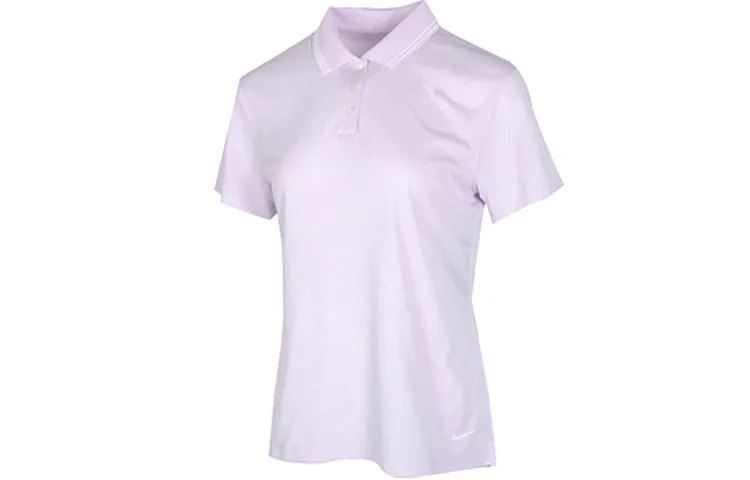 Nike Dri-Fit Polo Shirts Women's Light Purple Polo Collar Moderate Straight Fit