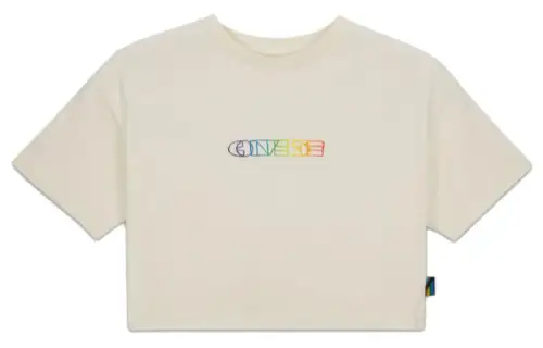 Converse T Shirts Women's White Crew Neck Thin Straight Fit