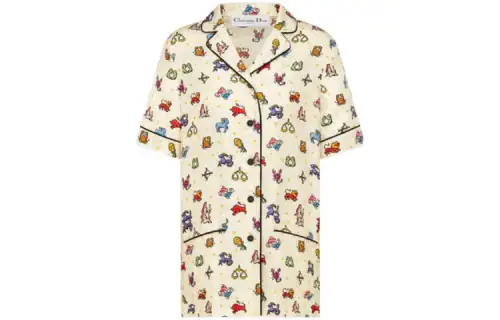 DIOR Quarterly New Products Shirts Women's Ecru Lapel Moderate Other
