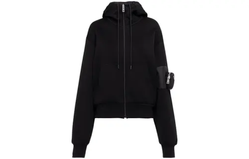 PRADA Sweatshirts Women's Black Hooded Moderate Regular