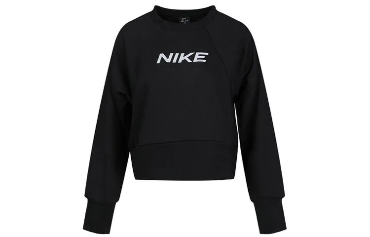 Nike Sweatshirts Women's Black Crew Neck Moderate Regular