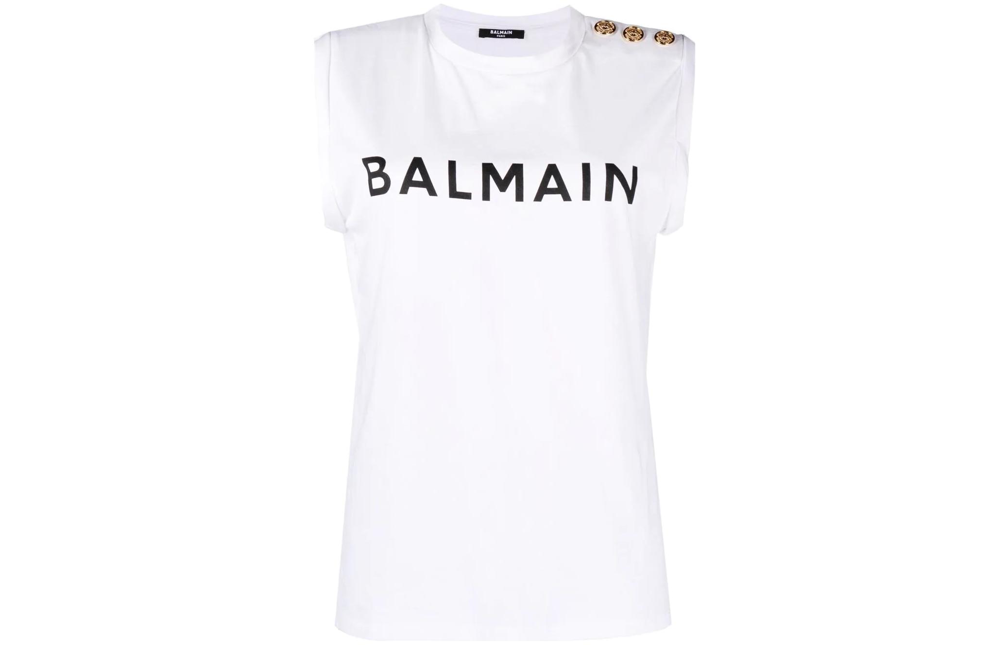 Женская футболка BALMAIN BALMAIN SS23 Logo T (белая)