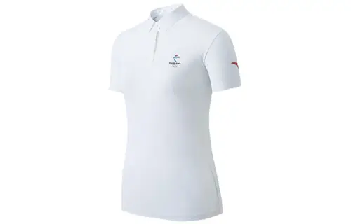 ANTA Polo Shirts Women's White Polo Collar Moderate Straight Fit