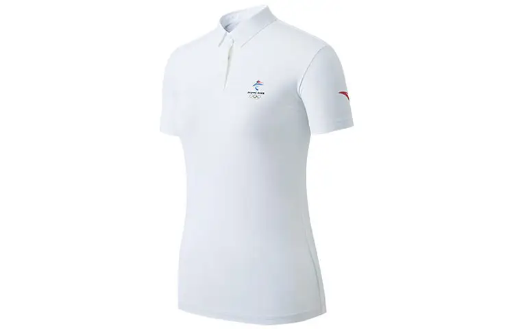 ANTA Polo Shirts Women's White Polo Collar Moderate Straight Fit