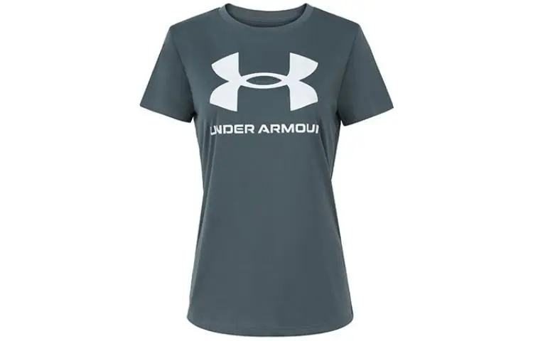 Under Armour T-Shirts Women's Gray Crew Neck Moderate Straight Fit