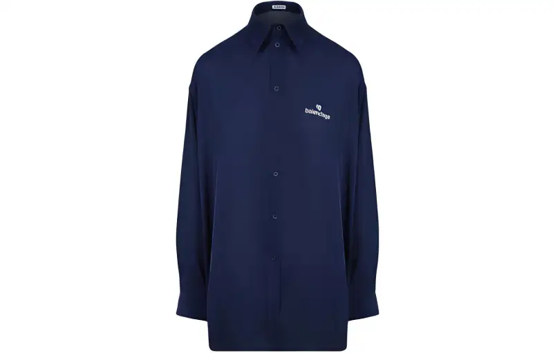 Balenciaga Printed Blouse 'Marine Blue'