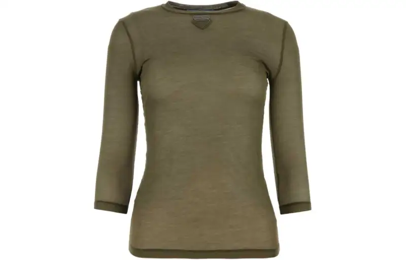 PRADA Logo Triangle Long-Sleeved Top