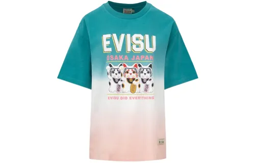 EVISU T Shirts Women's Multicolor Crew Neck Moderate Straight Fit