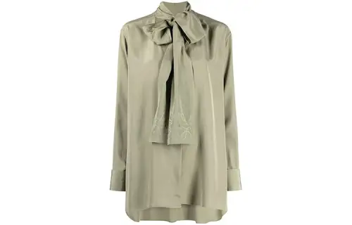 LOEWE Shirts Women's Green Crew Neck Moderate Shirt