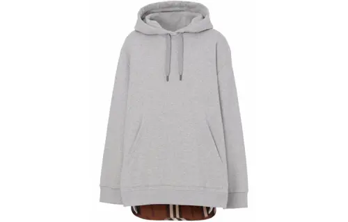 Burberry check-panel cotton hoodie