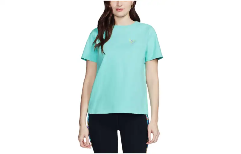 Skechers T Shirts Women's Lime Crew Neck Moderate Straight Fit