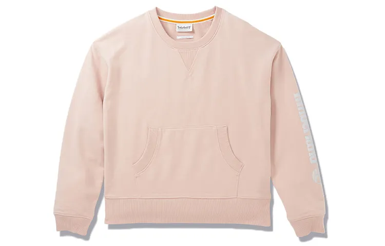 Timberland Sweatshirts Women's Pastel Pink Crew Neck Moderate Regular