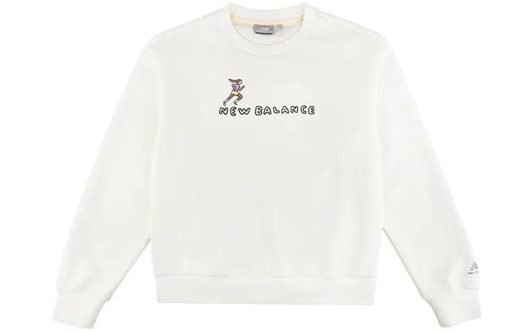 New Balance Sweatshirts Women's White Crew Neck Moderate Regular