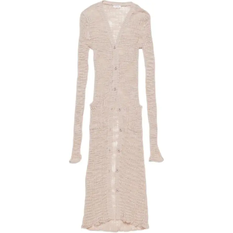 Acne Studios semi-sheer panel ribbed-knit cardigan
