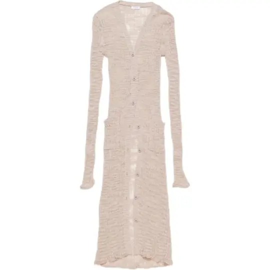 Acne Studios semi-sheer panel ribbed-knit cardigan