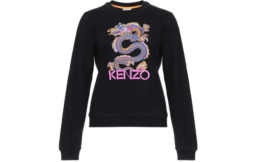 KENZO Sweatshirts Women's Black Crew Neck Moderate Regular