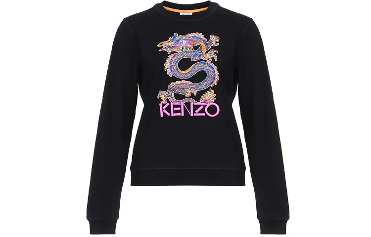 KENZO Sweatshirts Women's Black Crew Neck Moderate Regular