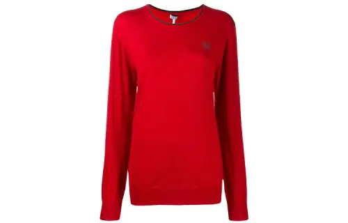 LOEWE Cashmere Sweaters Women's Red Crew Neck Thin
