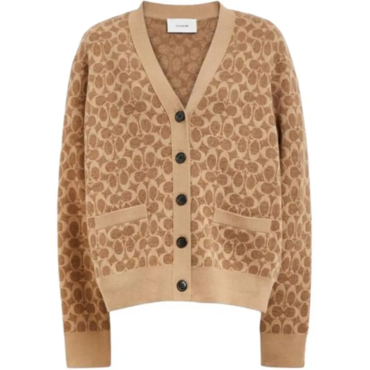 COACH FW24 Sweater Women's Brown Yellow