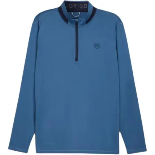 PUMA Men's Golf Lightweight Quarter Zip Golf Clothing Men's Blue Horizon Deep Sea Navy
