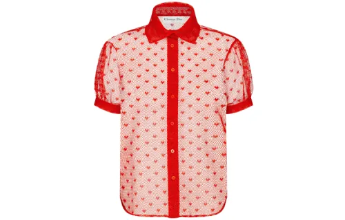 DIOR Quarterly New Products Shirts Women's Red Lapel Moderate Other