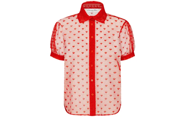 DIOR Quarterly New Products Shirts Women's Red Lapel Moderate Other