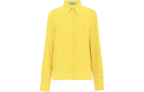 PRADA Shirts Women's Yellow Lapel Moderate