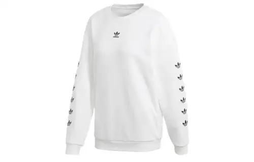 Adidas Originals Sweatshirts Women's White Crew Neck Moderate Regular