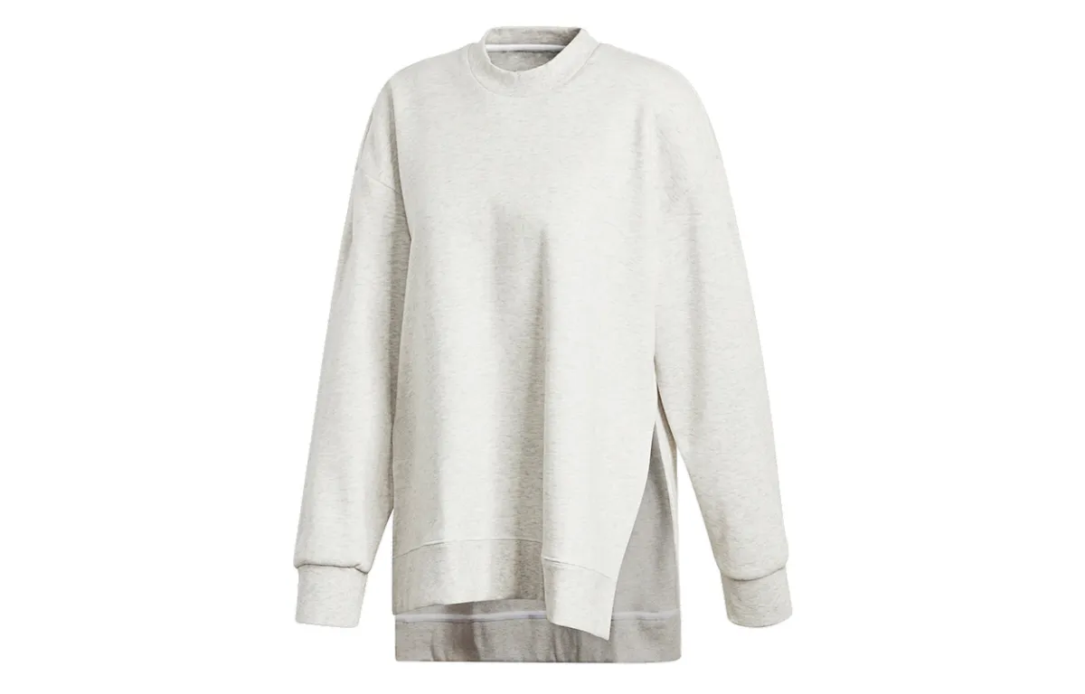 Adidas Sweatshirts Women's White Blend Crew Neck Moderate Regular