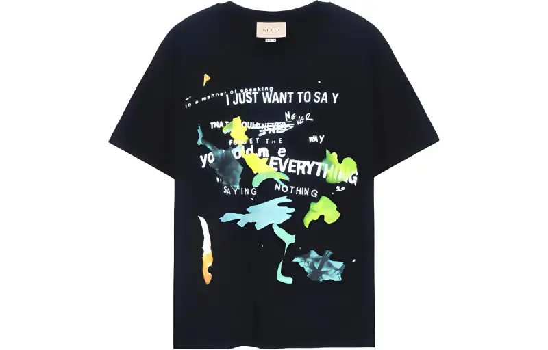 GUCCI T Shirts Women's Black Crew Neck Moderate Straight Fit