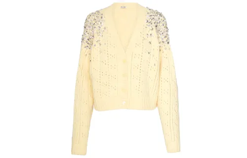 MIU MIU SS22 Cashmere Knitwear Women's Cream