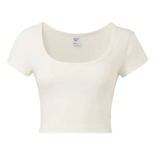 Reebok T Shirts Women's Chalk Square Collar Moderate