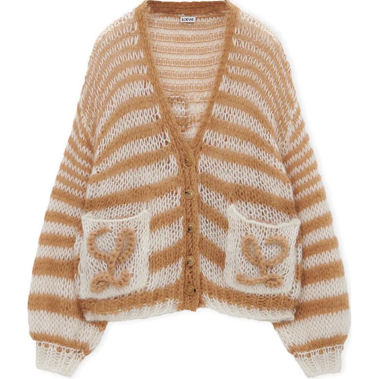 Женский кардиган LOEWE Anagram FW24 (коричневый)