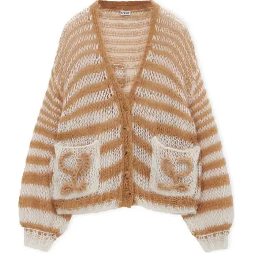 LOEWE Anagram Cardigan 'White/Camel'