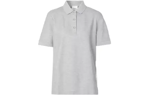 Burberry Polo Shirts Women's Gray Polo Collar Moderate Straight Fit