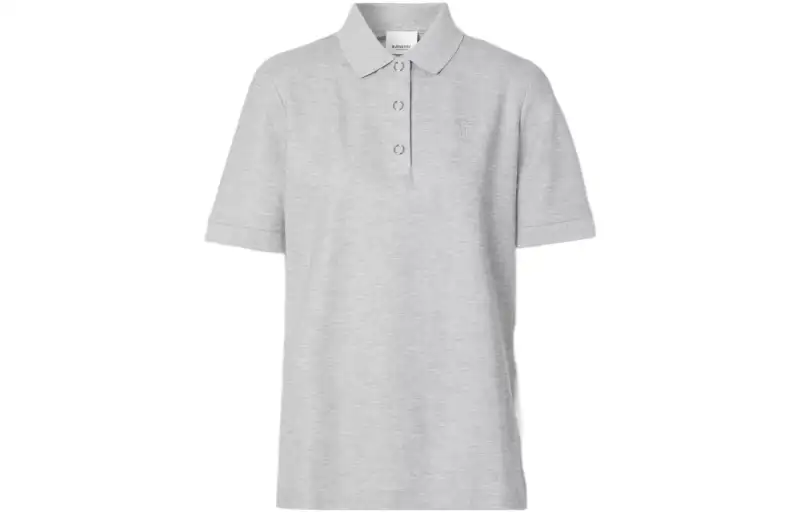 Burberry Polo Shirts Women's Gray Polo Collar Moderate Straight Fit
