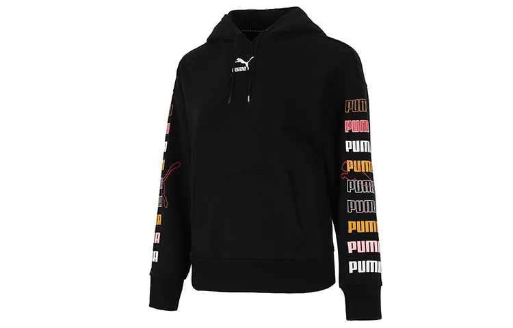 PUMA Sweatshirts Women's Black Hooded Moderate Regular