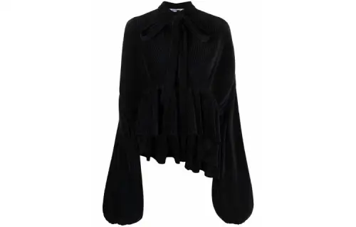 Balenciaga Shirts Women's Black Scarf Collar Moderate Other