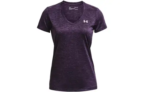 Under Armour T Shirts Women's Purple V Neck Moderate Straight Fit