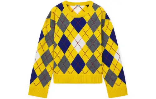 LOEWE Argyle Sweater 'Yellow/Multicolor'