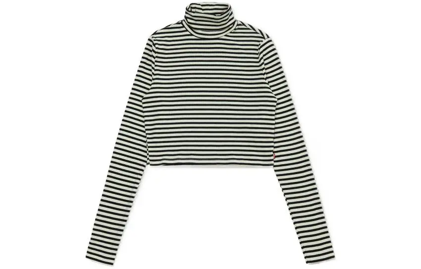 Levi's T-Shirts Women's Stripes Stand Collar Moderate Nipped-in Waist