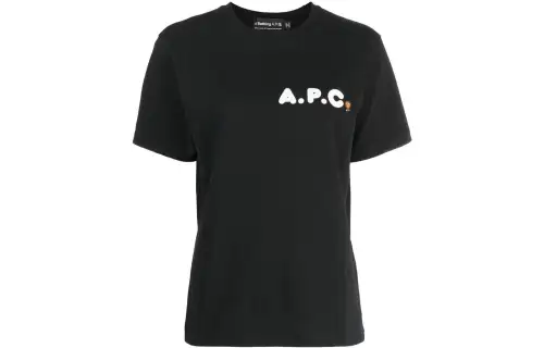 A BATHING APE T Shirts Women's Black Crew Neck Moderate Straight Fit