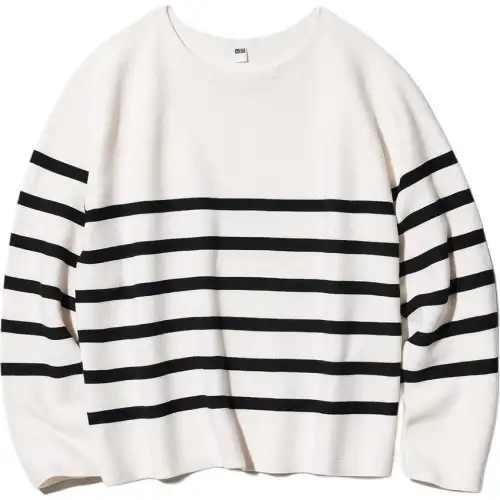 UNIQLO Knitwear Women's White Crew Neck Moderate Other
