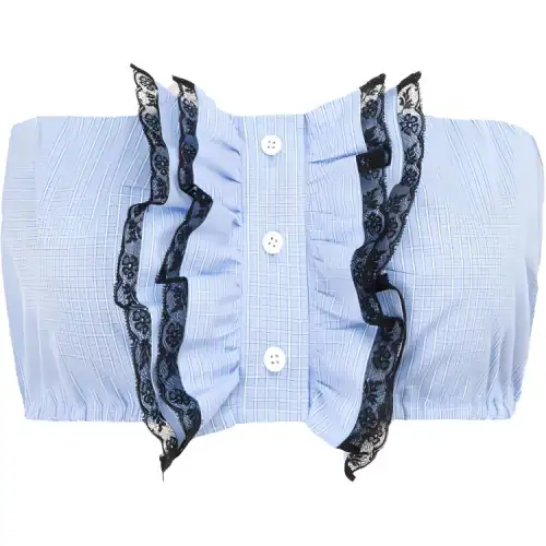MIU MIU SS21 Strapless Top Women's Blue